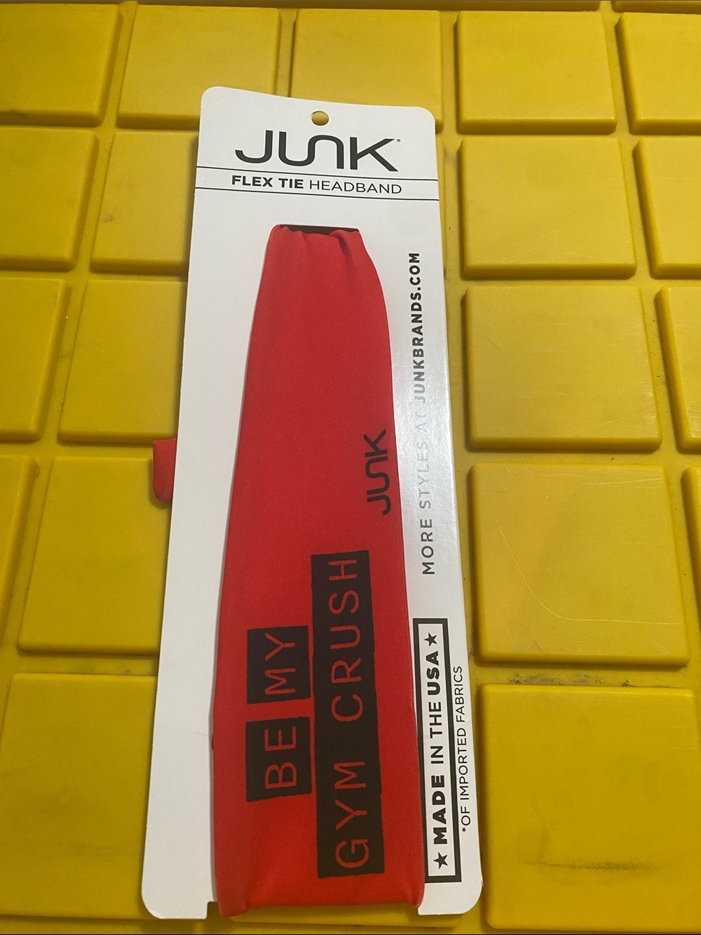 JUNK Red Flex Tie Headband - Be My Gym Crush